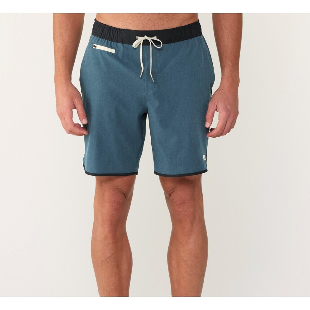 Vuori Banks Shorts Men's 7" Inseam in Blue Azure Linen Texture Size XXL - Picture 1 of 9